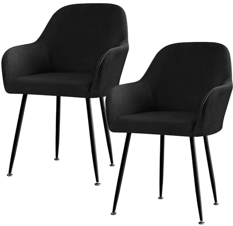 Betylifoy Stretch Stuhlbezug Stuhlhusse 4er Set, Elastischer Stuhlbezug Stuhlhussen mit Armlehne Abnehmbare Stuhlbezug Schwarz Schonbezug für Esszimmer Wohnzimmer Hochzeit Deko (Schwarz, 4pcs)