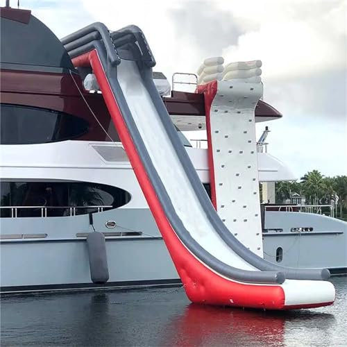 Gueploer Extra Large Inflatable Water Yacht Slide, Color And Size Can Be Customized with Safety Net And Electric Air Pump,13.1Ft/4M