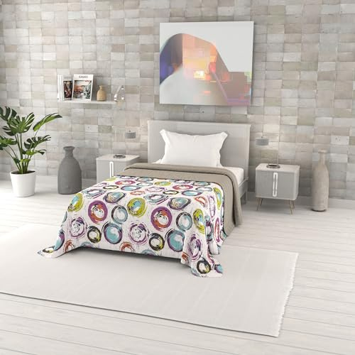 Italian Bed Linen Gedruckt Sommer steppdecke Fantasy, Cerchi Astratti, 170x270cm