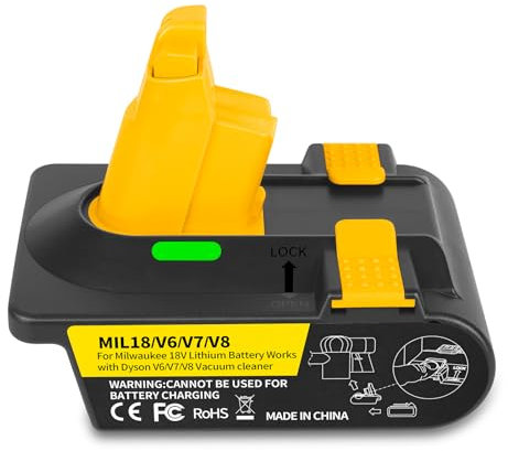 for dyson V6 V7 V8 Battery adapter-Upgrade Your Dysn V6 V7 V8 Vacuum compatible with M1818V Battery -Compatible Across V6 V7 V8 Series(for milwaukee battery)