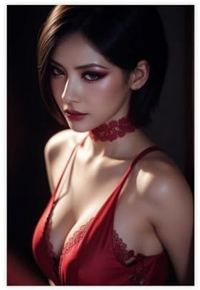 FISH DRAGATE Leinwandposter Resident Ada Wong Evil 7, Wandkunst, Dekordruck, Bild Gemälde für Wohnzimmer, Schlafzimmer, Dekoration, ungerahmt, 30 x 45 cm