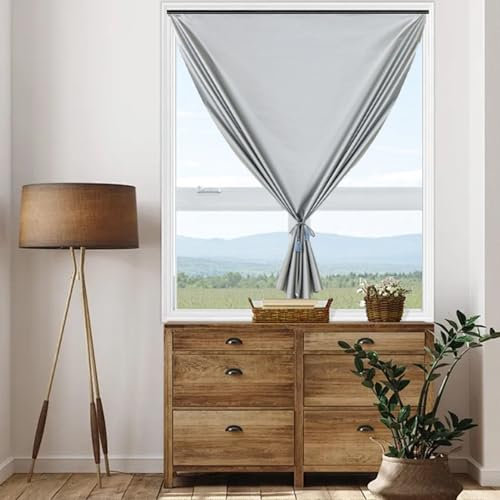 Fenster Verdunkelung 125 x 160 cm, Adjustable and Lightweight, Regular, Wasserdicht, Einfach zu Säubern Verdunklungsrollo mit Saugnäpfen, mit Klettband für Auto Reisen, Grau A