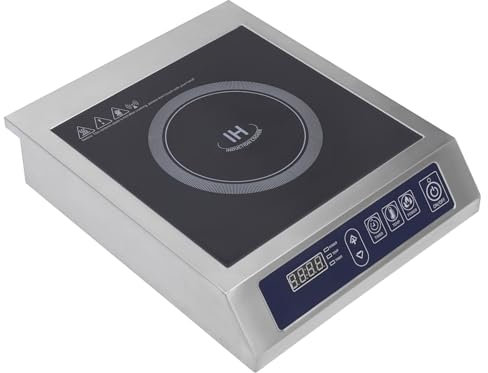 BRRIDE Professional Induktionskochplatte 1 Platte 3500W Gewerblicher Induktionsherd mit 11 Leistungsstufen & 24-Stunden-Timer, 60-300°C Kochplatte Induktion für Küche, Büro oder Camping, 35x44cm