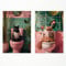 perasi Set of 2 Funny Bathroom Canvas Wall Art, Trendy Cat Reading on Pink Toilet Poster, Black Cat Read Newspaper Bathroom Pictures for Wall, Animal Green Botanical Restroom Print 12x16in Unframed