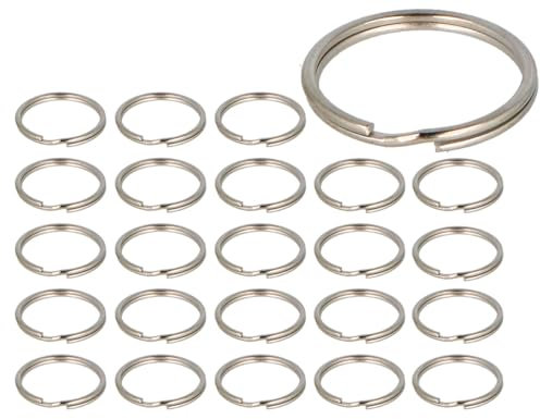 INNSPIRO Double anneau pour porte-clés métallique argenté diamètre 30 mm (26 mm) 24u.