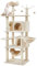 Yaheetech Kratzbaum 170 cm Katzenbaum XL Stabiler Katzenkratzbaum Kletterbaum für Katzen, mit Aussichtsplattform Katzenhöhlen Hängematte Liegemulde Plüschbälle, Beige