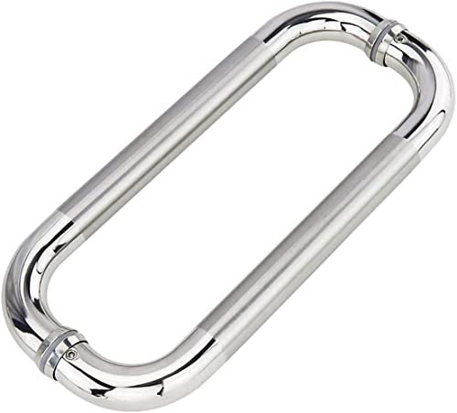 YWTCDMTF 2 PCS Shower Door Handle, 304 Stainless Steel Round Pipe Handle, Bathroom Shower Room Push-Pull, Parts Replacement for Shower Enclosure (300×275mm)
