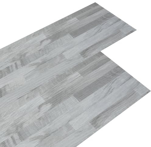INMOZATA 36pcs Vinyl Flooring Self Adhesive Floor Tile with Wood Effect Peel and Stick Floor Tiles 2.0 mm Thick Self Adhesive Floor Panks for Bedroom Office Kitchen(5.02㎡,Washed Grey Block)