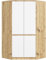 AKORD Eckkleiderschrank Artisan Eiche 100 cm 4 Türen Front Weiß 6 Regalböden B100xH50xT180 cm