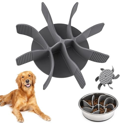 Slow Feeder Dog Bowl, Dog Slow Feeder Bowl, Silicone Slow Feeder Dog Bowl Large with Strong Suction Slow Down Eating Insert Slow Feeder Insert for Most Pet Dog Bowls lip, Size Large