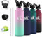 Gourde- 750 ml- Gourde Isotherme, Gourde Paille Anti Fuite, Gourde Inox, sans Bpa, Gourde Metal, Double Isolation, Gourde Sport, Avec Poignée, Bouteille d'eau pour Randonnée, Voyage, Yoga, Camping