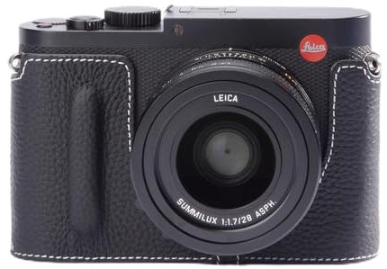 Leather Vintage Half-case Camera Protection case, Handcrafted Camera case, Suitable for Leica Q (Black)