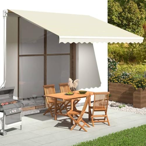 HOMTAKIE Tissu de Remplacement pour auvent Crème 380 x 345 cm
