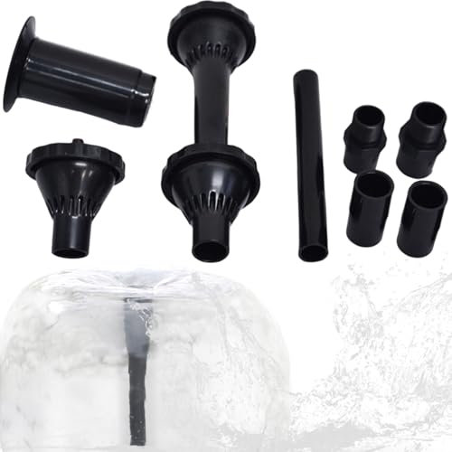 DAGLLGEW 1 Set Fountain Nozzle Black Plastic Fountain Head Set with Different Nozzle, Extention Adapter for Garden, Pond, Amusement Park, Landscape Pool