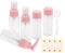 Ipetboom 7pièces Flacons De Voyage Squeezables Plastique Étanches De Bouteilles Réutilisables Pour Lotion Et Cosmétiques Couleur Rose Pailleté