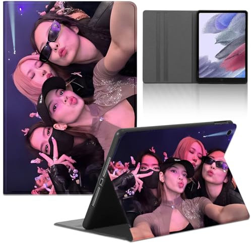 Tablet Coque pour Apple iPad Pro (2021/2020/2018) 12.9'', Kpop Star Blackpink Rose Jenny Lisa Jisoo Modèle Housse de Anti-Collision Protection en Cuir PU Flip avec Fonction Support Anti TPU Cover