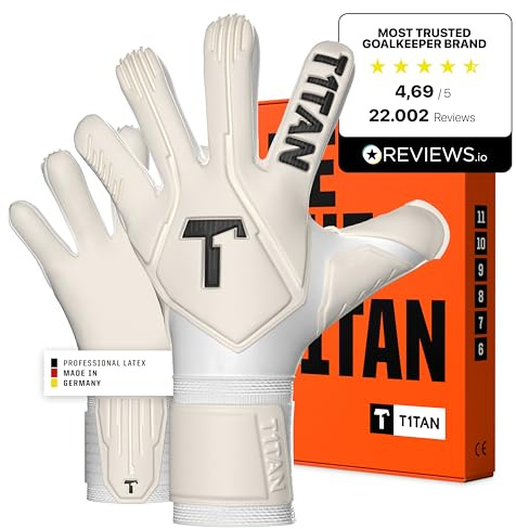 T1TAN Legend Goalkeeper Gloves for Training & Match, Sizes 6-11, Kids & Adults, Professional Gloves, 4mm Gecko Grip Adhesive Foam Made in Germany