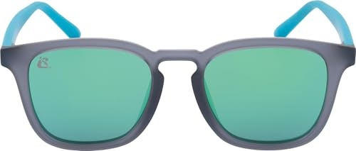 CRESSI Riviera Sunglasses Grey/Mirrored Lens Green - Occhiali Sportivi da Sole Polarizzati Uomo Donna Ideali per Ambienti Acquatici e Nautica, Montatura TR90 Grigio, Lenti TAC Verde a Specchio