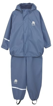 CeLaVi Kinder 100% Wasserdichtes Regen-Set – PU-Regenjacke und Regenhose, Winddichte Outdoor-Regenbekleidung für Jungen und Mädchen