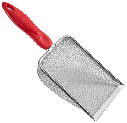 vreplrse Portable Cat Sifter Shovel Comfortable Handle Cat Litter Scoops Gift For Kittens Litter Scoops Is Made Of Premium Stainless Steel Scooper For Boxes Kitty, Mesh 3.8x3.8mm