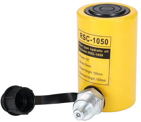 Aptliton Heavy Duty Hydraulic Cylinder Jack – 10 Ton Capacity, 2 Inch Stroke, Single Acting, Low Profile Sturdy Ram, Quick Connector – Portable Lifting Jack for Industrial, Machinery, Bridges – 10T