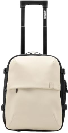 Airback Zaino Sottovuoto Viaggio FLEX - 16-32L, Trasportare o Rotolare, Zaino Bagaglio a Mano con Sottovuoto per Cabina, Zaino Viaggio Leggero & Espandibile, Comodo e Resistente All'acqua, Beige