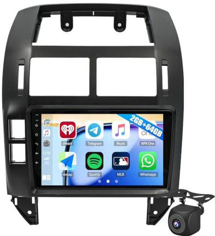 Autoradio Per Vo-lkswagen VW POLO 2004-2011 Con Schermo Touch Da 9 Pollici Compatibile Con CarPlay Android Auto Mirror Link Bluetooth Radio FM Telecamera Posteriore Navigatore GPS WiFi Com(Color:M300)