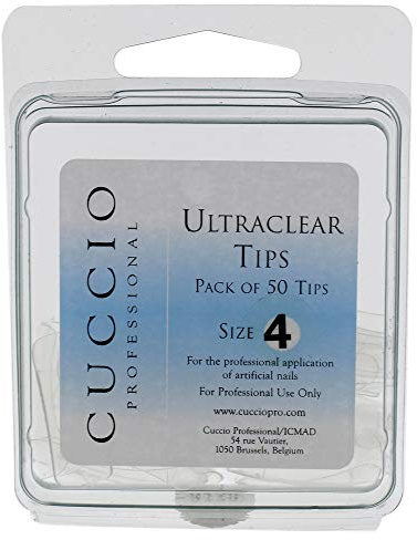 Cuccio Pro - Ultraclear Tips - 4 - for Women - Acrylic Nails - 50 Pc