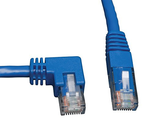 Tripp Lite Left-Angle Cat6 Gig Molded UTP Cable, RJ45 Left-Angle M to RJ45 M, Blue, 3.05 m (N204-010-BL-LA)