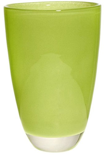 CRISTALICA Bouquet Vase Blumenvase Übertopf Colori Limette H 26 cm D 16 cm Handgeformt Mundgeblasenes Glas Tischvase