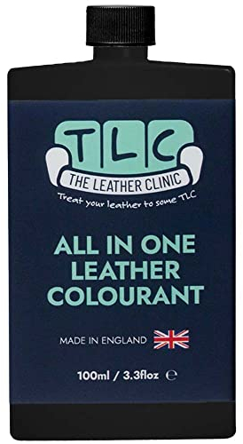 The Leather Clinic All in One Leather Colourant | Self Seal Leather Dye Repair Paint | Recolour Furniture, Sofas, Car Seats (Black, 100ml)