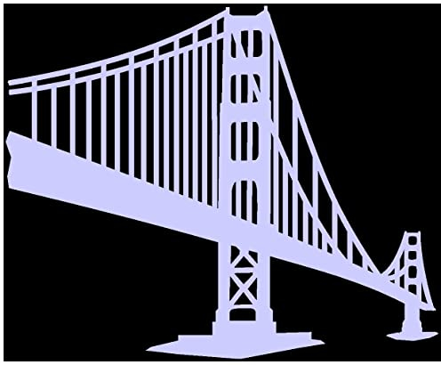 Samunshi® Golden Gate Bridge Aufkleber 10 x 8,2cm flieder
