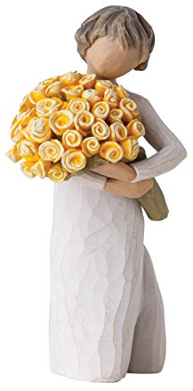 Enesco 27462 Figurina Mazzo di Rose Gialle, Resina, Multicolore, Design di Susan Lordi, 14 cm