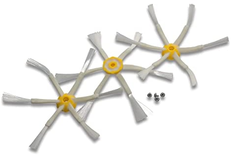 vhbw 3X Seitenbürste kompatibel mit iRobot Roomba 555, 560, 580, 562, 570, 563, 540, 550, 565, 564 Saugroboter - Reinigungsbürsten Set, weiß