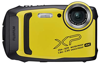 Fujifilm FinePix XP140 Fotocamera Digitale Impermeabile 25 m, CMOS 16MP, Zoom Ottico 5x, Stabilizzatore Meccanico, Batteria al Litio, Wi-Fi, Bluetooth, Yallow/Giallo
