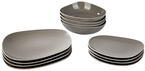 Villeroy & Boch 1951667271 Organic Taupe - Juego de platos (12 unidades), color gris