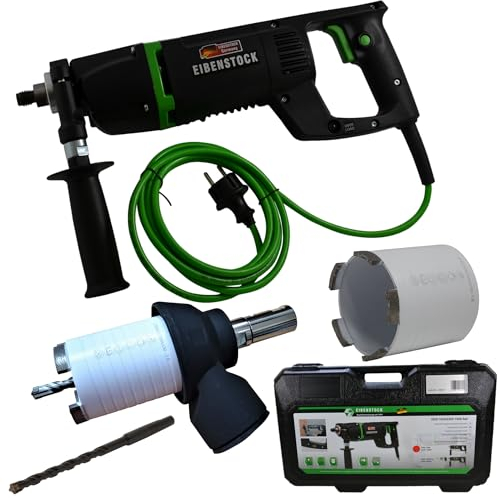 Eibenstock Diamant-Trocken-Kernbohrmaschine EHD 1500 inklusive Staubabsaugung mit Vierschneiderbohrer & Diamant Dosensenker Typ Matrix Power
