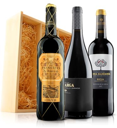 Virgin Wines - Spanish Rioja Trio in Wooden Gift Box – 3 bottles (75cl) – premium red and white wine gift