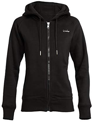Winshape Damen Kuschelige Hoodie-Jacke J005 Kapuzenpullover, Schwarz, L