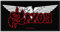 Saxon Logo & Eagle Unisex Patch schwarz/rot/weiß 100% Polyester Band-Merch, Bands