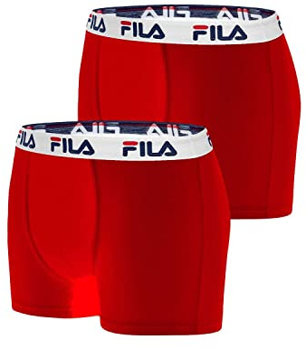 FILA Herren Boxershorts Unterhosen Man Boxers FU5016 2er Pack, Wäschegröße:M, Artikel:-118 red