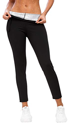 Hocaies Sporthose Damen Sport Leggings Damen Schwitzhose zum Abnehmen Neopren Sauna Hose Blickdicht Yoga Fitness Hot Thermo Sweat Tights Wear Body Shaper Damen Sauna Pants.(Klett Taille)