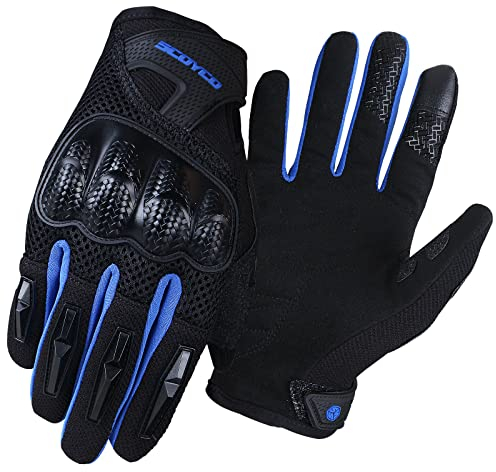 Scoyco Sommer Motorrad Handschuhe Vollfinger Radfahren Arbeitshandschuhe Knöchelschutz Touchscreen Motocross Racing Handschuhe für Herren BMX ATV MTB Reiten