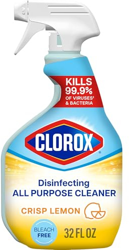 Clorox Disinfecting All Purpose Cleaner, Bleach Free, Crisp Lemon, 32 Fluid Ounces (Pack May Vary)