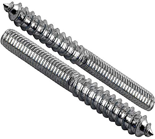 (Pack of 5 Bolts) M6 WOOD TO METAL DOWELS WALL HANGER BOLTS FURNITURE FIXING ZINC PLATED (M6 x 60mm)