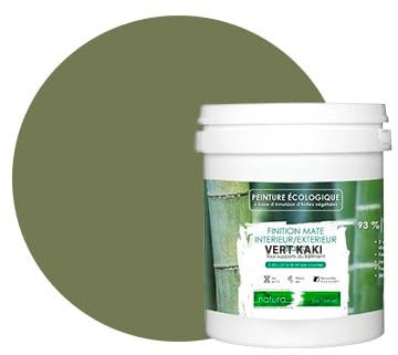 BOX DECO COULEURS Pintura natural ecológica interior exterior aspecto mate Natura - 1L, verde caqui