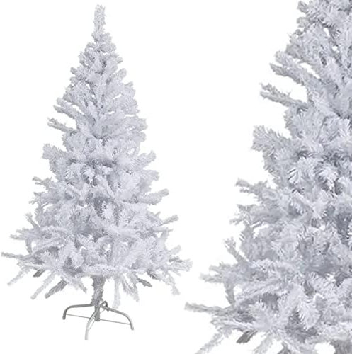 Árbol de Navidad Blanco 180 CM Artificial, 450 Ramas PVC con Soporte Metálico de Fácil Instalación para Decoración del Hogar (Blanco, 180CM)