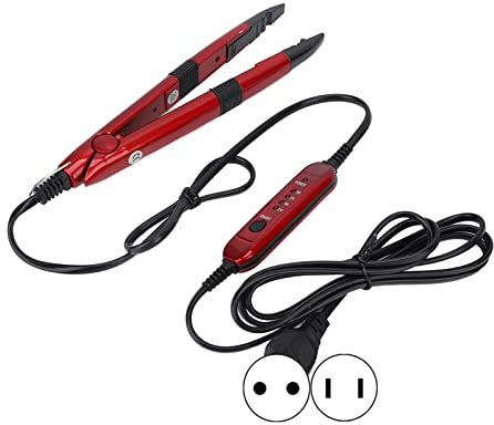 Plancha para extensiones de cabello, extensiones de cabello con pinzas térmicas, diseño de temperatura constante, diseño de ranuras, previene la adhesión, herramientas de peluquería fáciles de usar (U