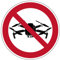 Aufkleber Verbotszeichen Drohnen/Flugdrohne/unbemanntes Luftfahrzeug verboten Schild Folie selbstklebend | Ø5-30cm Made in Germany, Größe: Ø5 cm