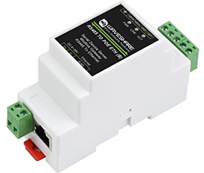 Coolwell Industrieller RS485-zu-RJ45-Ethernet-Seriell-Server, unterstützt POE-Ethernet-Port-Netzteil, elektrische Isolierung, TCP/IP zu seriell, Schienenmontage